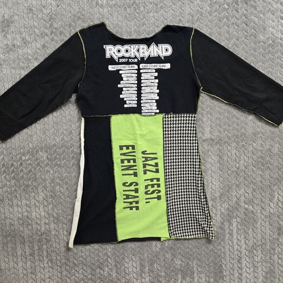 Styles Ever After Artsy Handmade‎ Patchwork Shirt Mini Dress Medium Y2K Concert - Picture 11 of 13